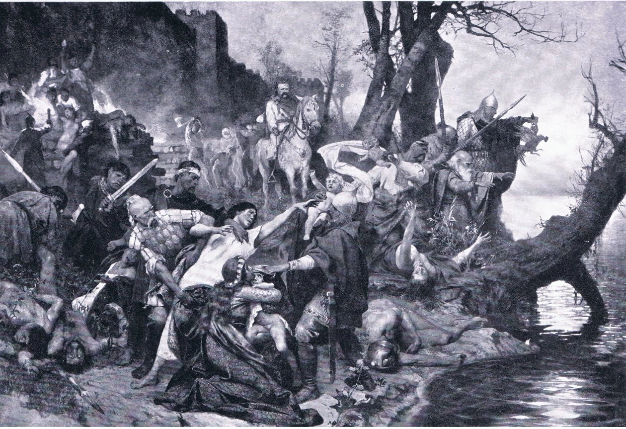 Henryk Siemiradzki - 110, Guerrieri di Sviatoslav al massacro sotto le mura di Drster (Durostorus)